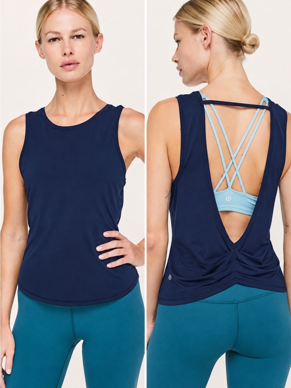 🍋🍋 lululemon deep stretch tank top, Navy Open-Back Active, sz 6, nwt gorgeous!💙
